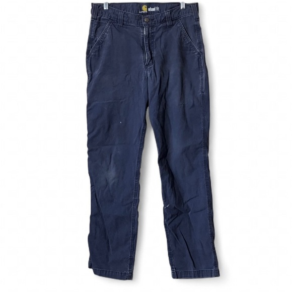Carhartt Other - Men’s Carhartt Navy Blue Relaxed Fit Cotton Blend Work Pants size 33 x 32